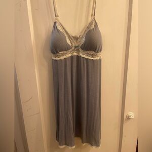 Victoria's Secret | Navy and White Preppy Babydoll Nightie
